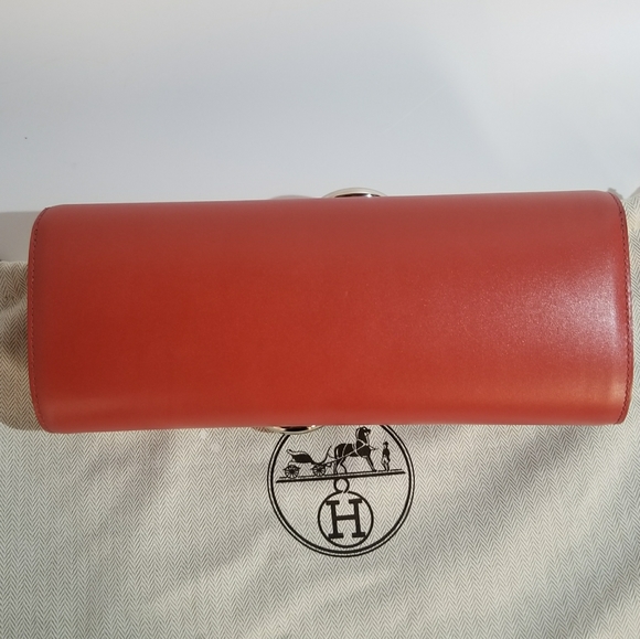 Hermes Egee Pouchette Clutch Bag Red 100% AUTH - Picture 4 of 8